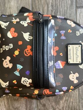Disney parks Black Halloween Mickey Mini Backpack with Festive Candy & Ghosts